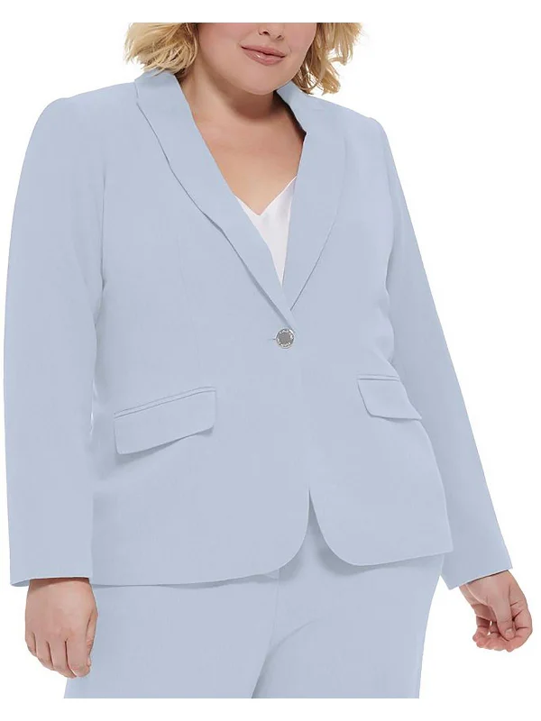 Plus Womens Suit Separate Office Wear One-Button Blazer