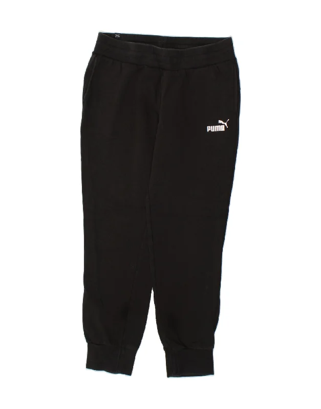 PUMA Womens Tracksuit Trousers Joggers UK 12 Medium Black Cotton