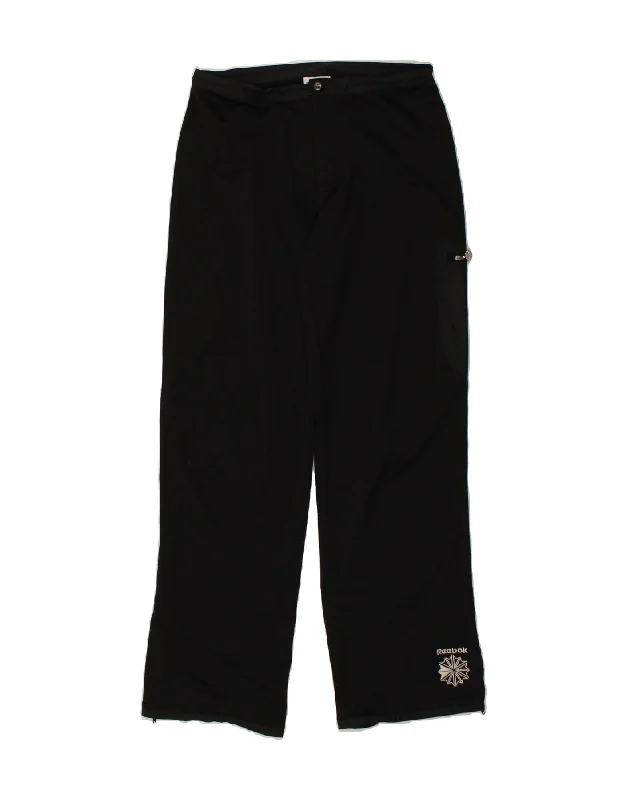 REEBOK Womens Tracksuit Trousers UK 12 Medium  Black Polyester