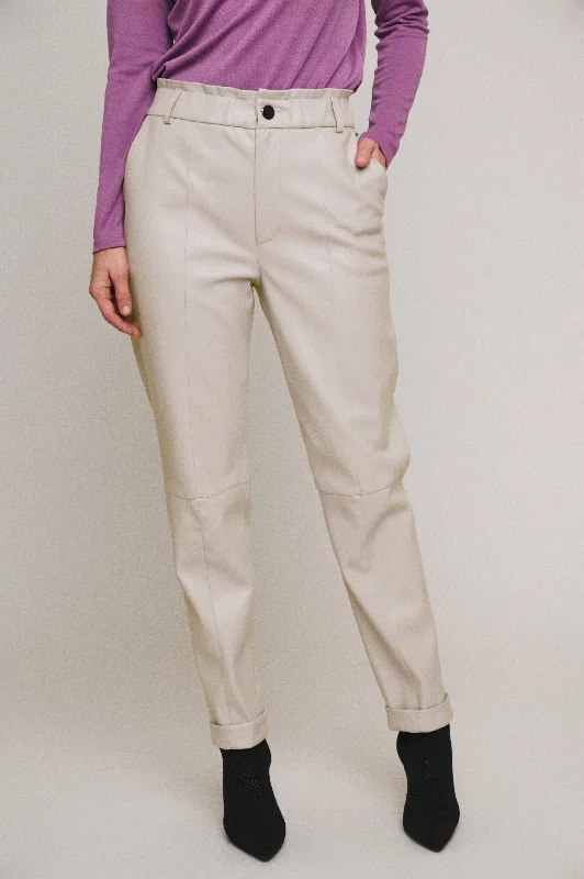 Rino & Pelle DESRAY FAUX LEATHER PAPERBAG TROUSERS