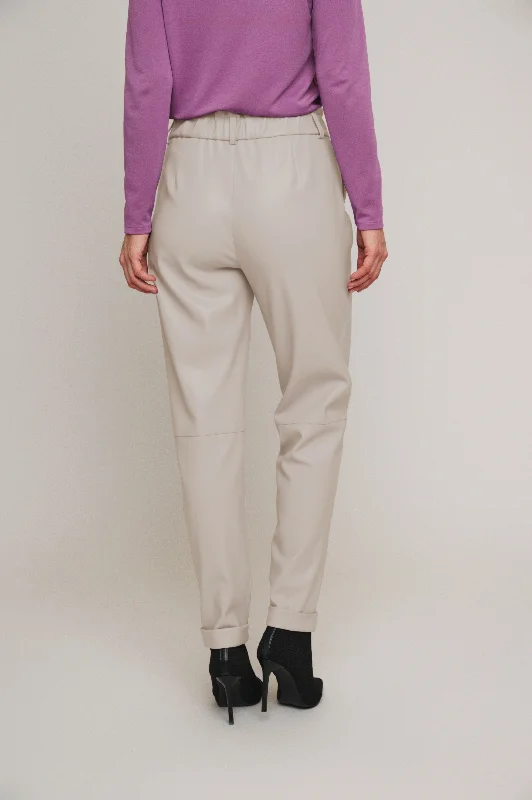 Rino & Pelle DESRAY FAUX LEATHER PAPERBAG TROUSERS