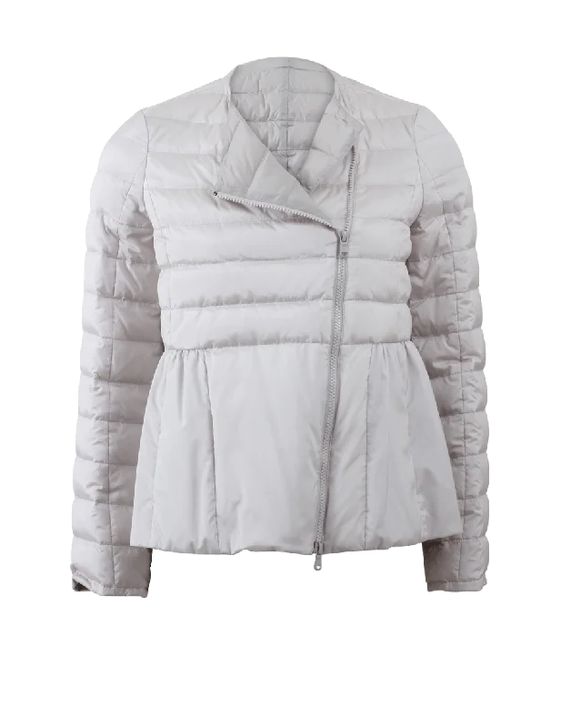 Silk Puffer Peplum Jacket