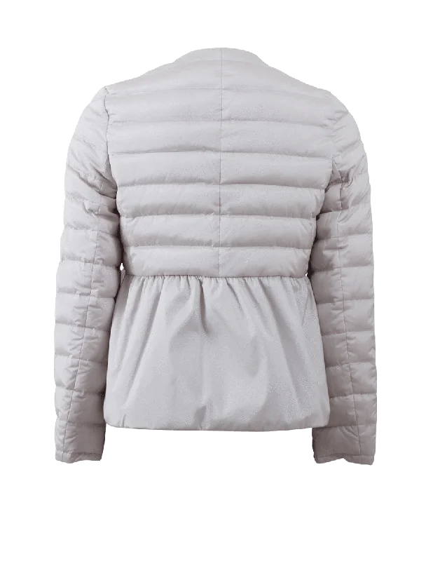 Silk Puffer Peplum Jacket