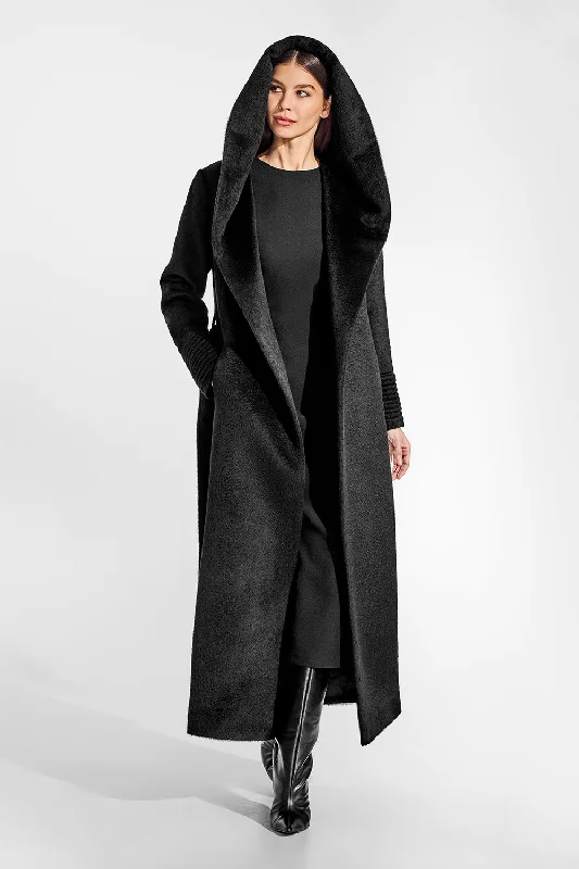 Suri Alpaca Maxi Hooded Wrap Coat