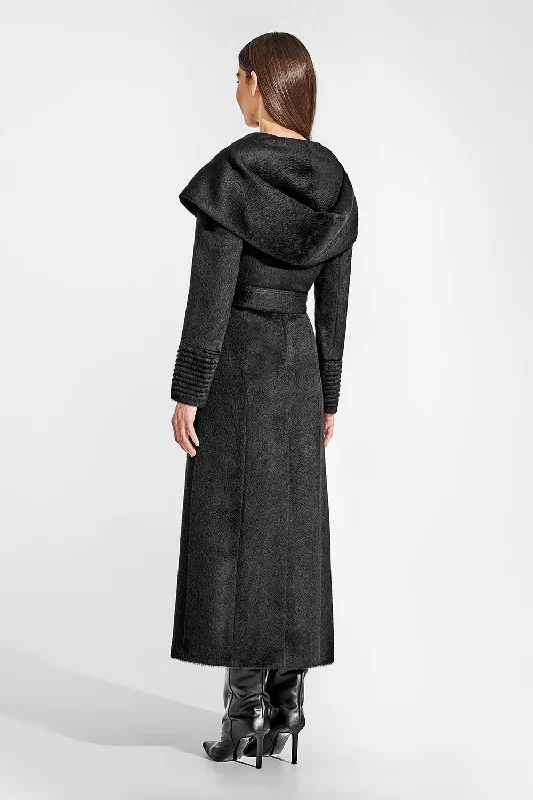 Suri Alpaca Maxi Hooded Wrap Coat