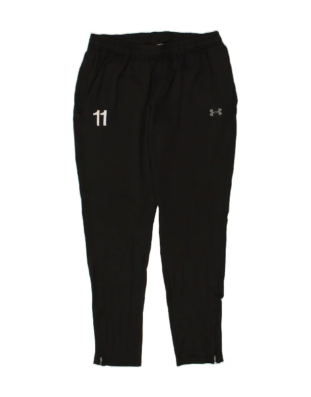 UNDER ARMOUR Womens Fitted Tracksuit Trousers Joggers UK 14 Medium Black