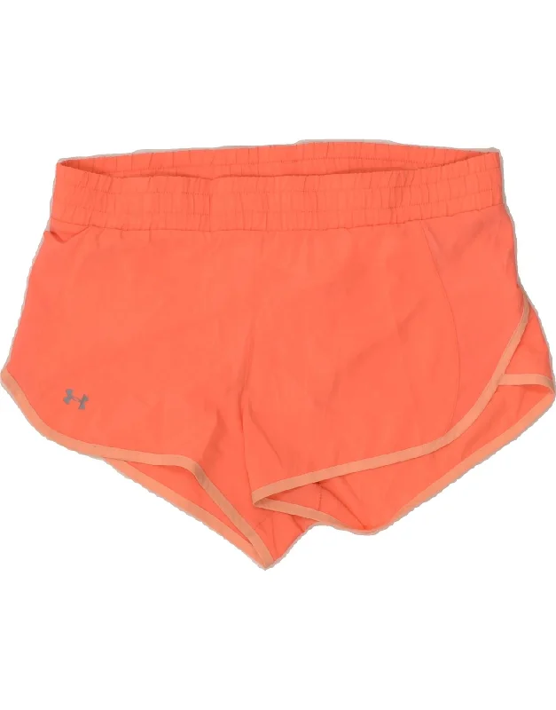 UNDER ARMOUR Womens Sport Shorts UK 10 Small Orange Polyester