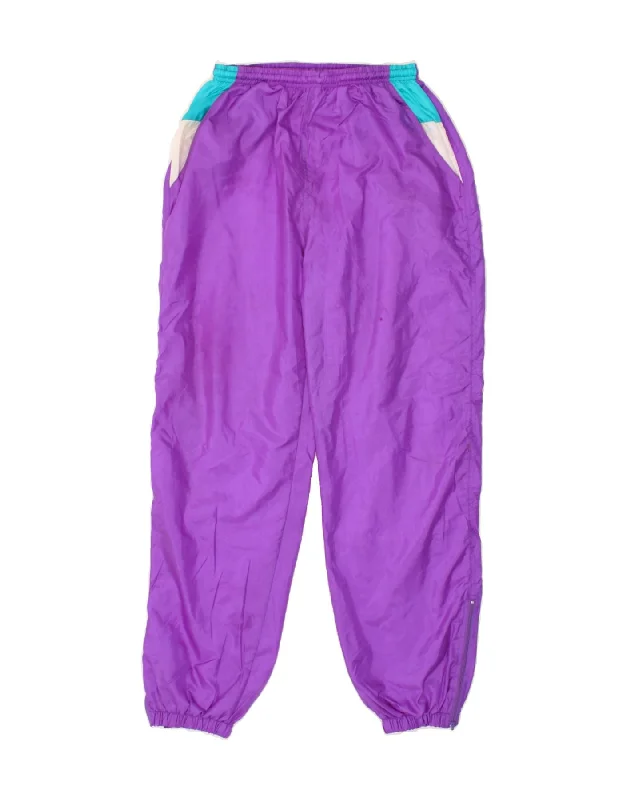 VINTAGE Womens Tracksuit Trousers Joggers Small Purple Nylon