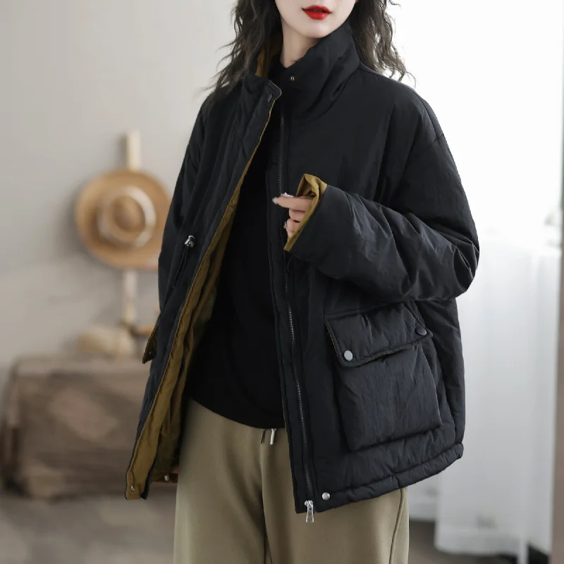 Women Winter Minimalist Casual Quilted Coat