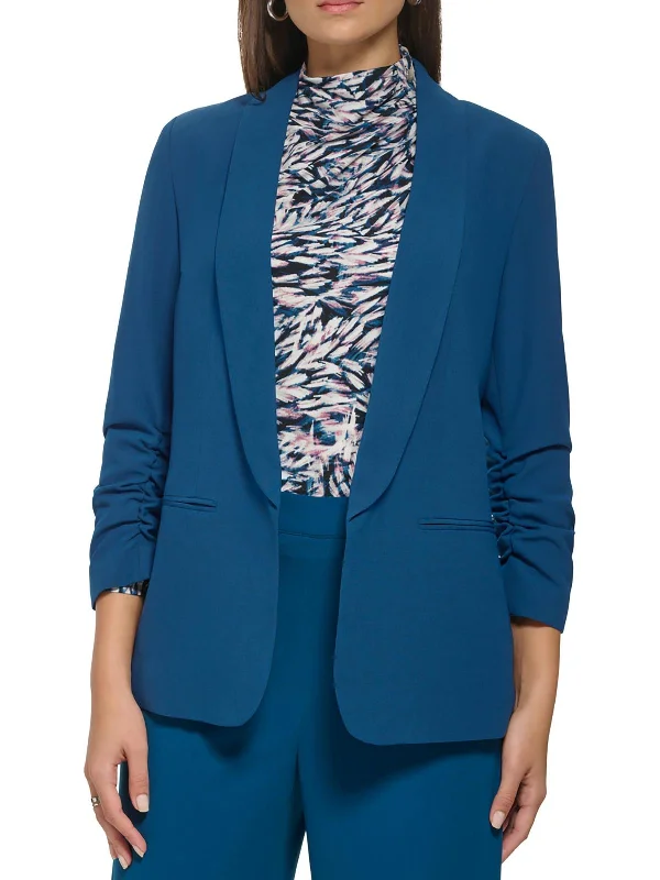 Womens Crepe Business Open-Front Blazer