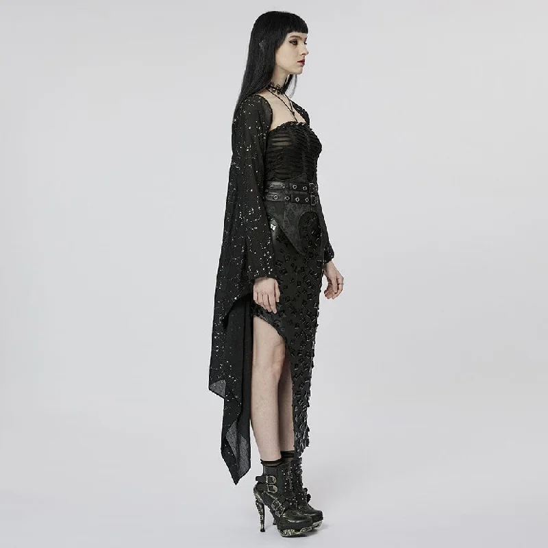 Women's Gothic Star Cutout Irregular Coat