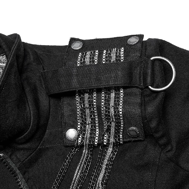 Women's Punk Turn-down Collar Chain Jacket