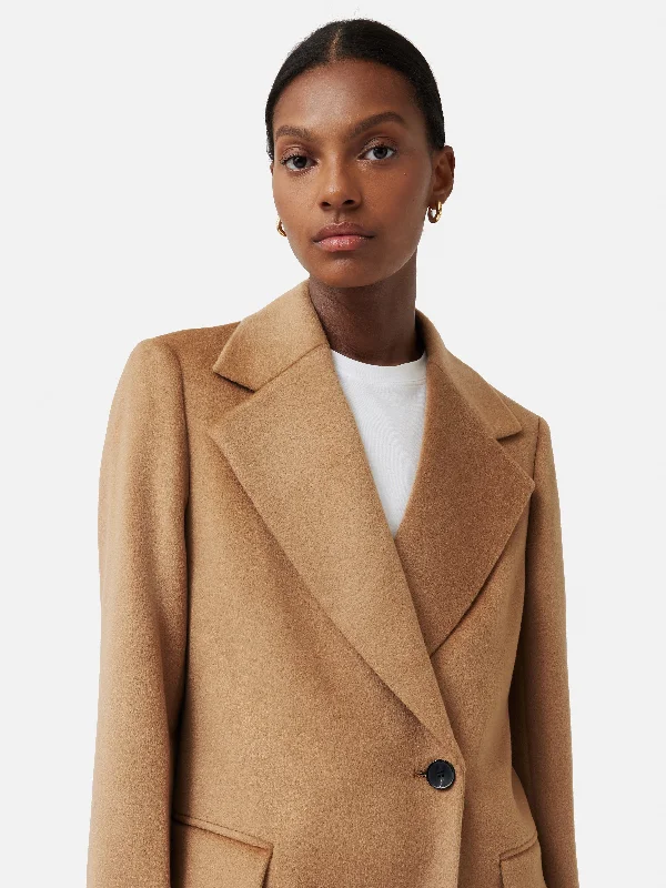 Wool Maxi City Coat | Camel