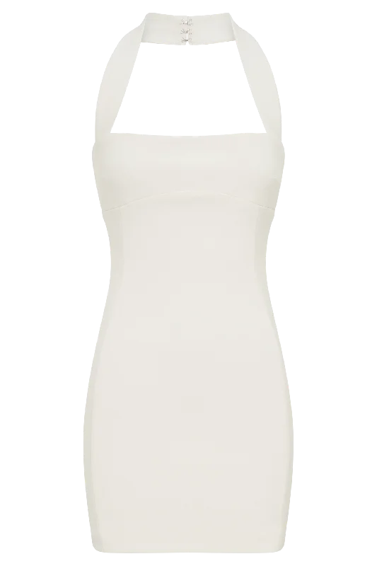 Amelita Suiting Halter Mini Dress - Ivory