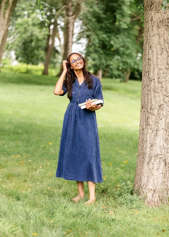 Aspen Denim Button Up Maxi Dress