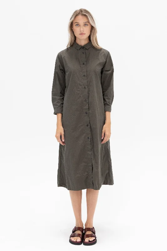 Shirt Dress, Kaki