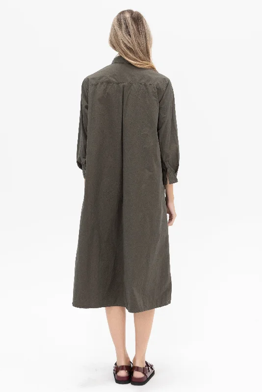 Shirt Dress, Kaki