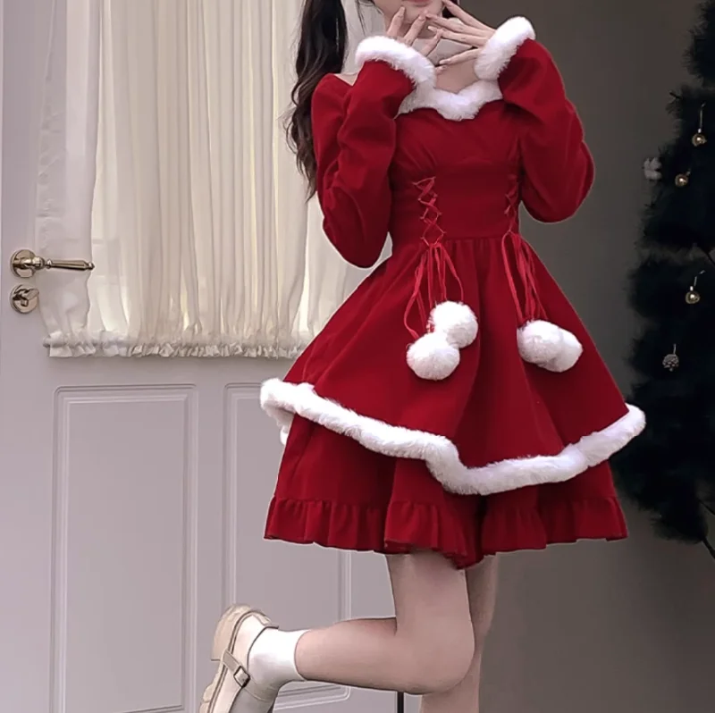 Christmas retro velvet dress yv31951