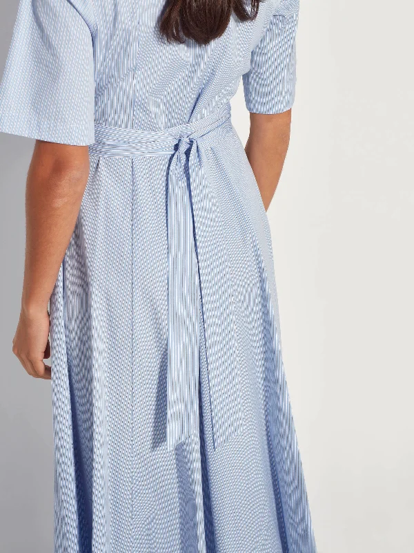 Delphi Dress (Ticking Stripe) Ice Stripe