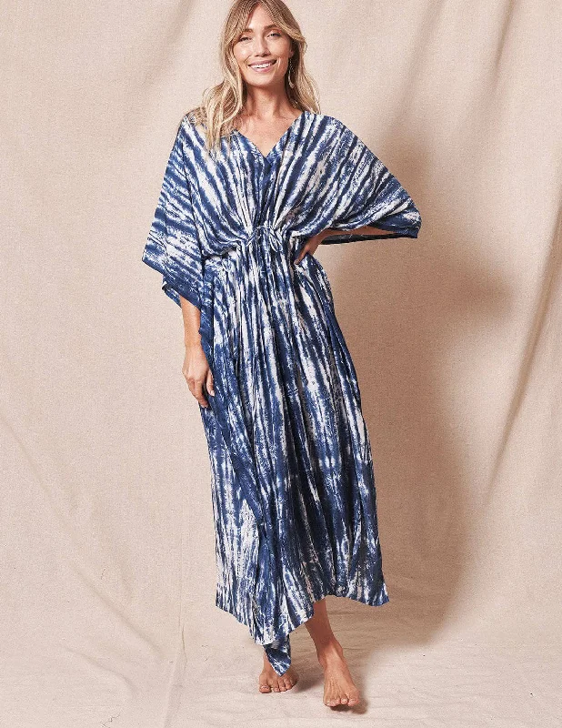 Fair Trade Tie-Dye Kaftan - Indigo