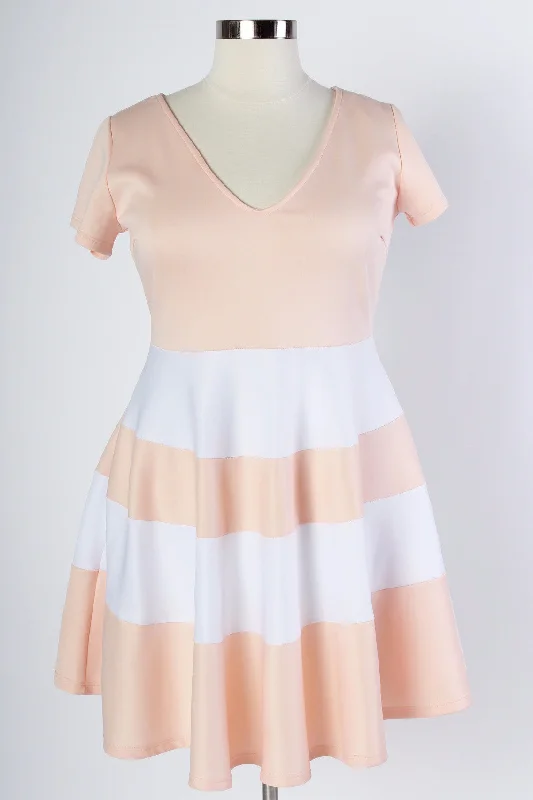 V-Neck Skater Dress - Blush