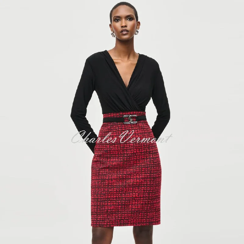 Joseph Ribkoff Plaid Jacquard Knit Dress - Style 243060