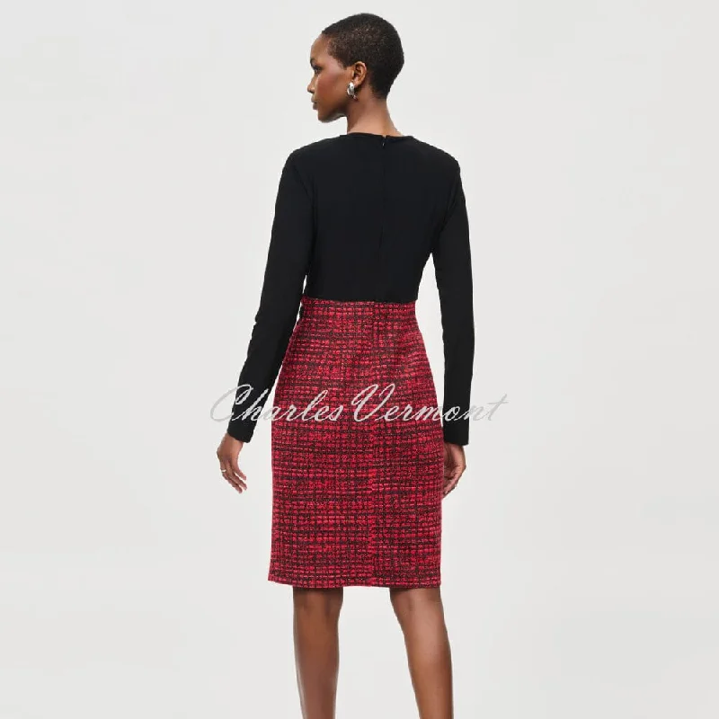 Joseph Ribkoff Plaid Jacquard Knit Dress - Style 243060