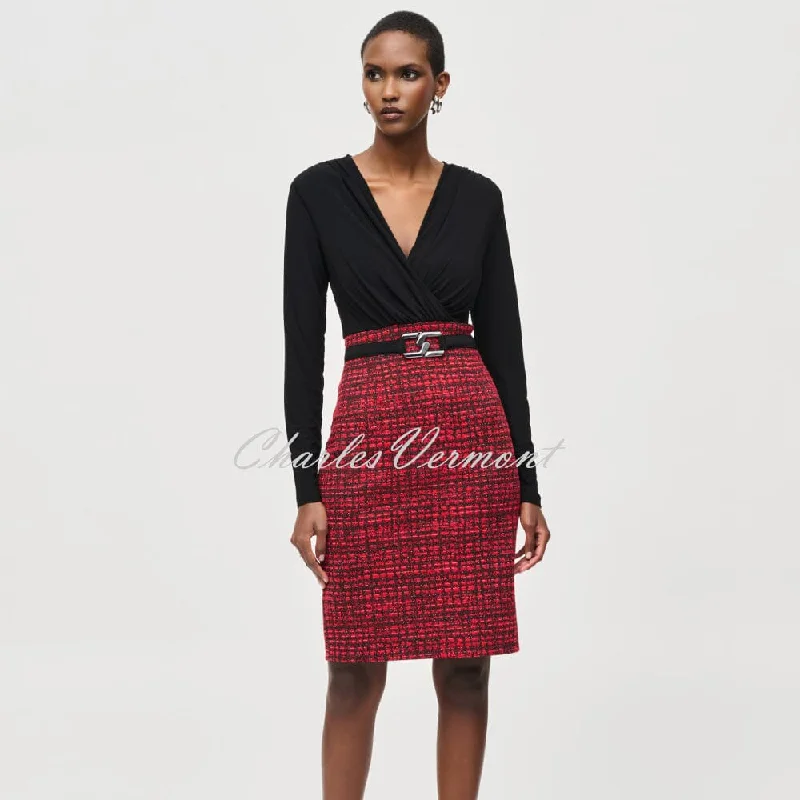 Joseph Ribkoff Plaid Jacquard Knit Dress - Style 243060