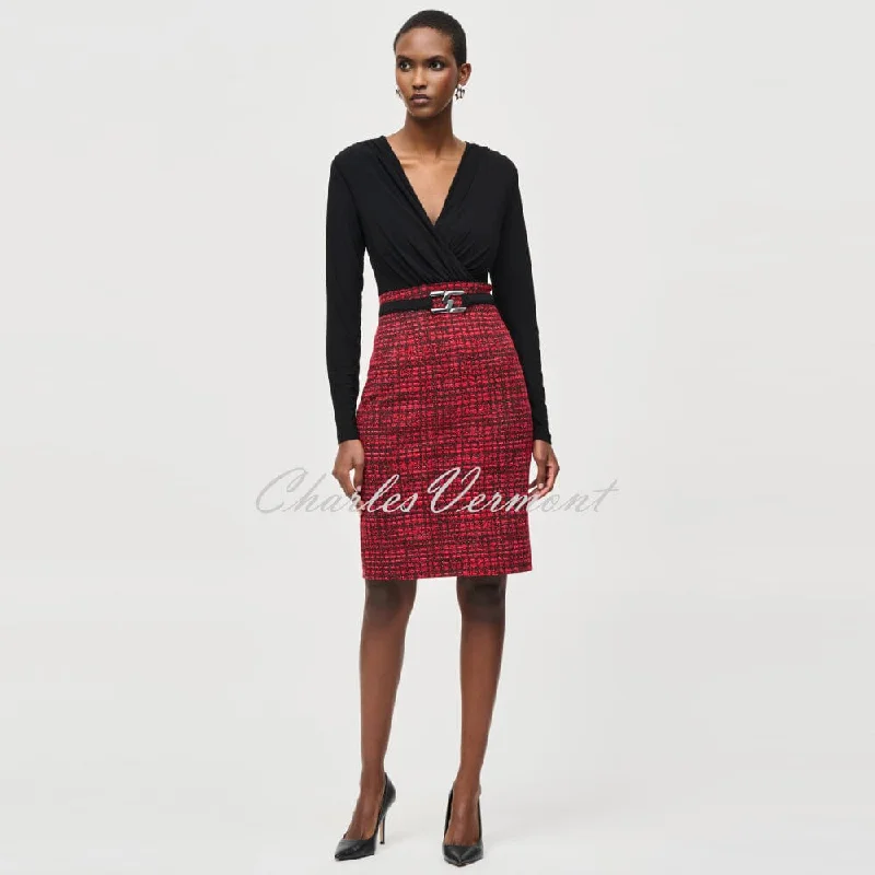 Joseph Ribkoff Plaid Jacquard Knit Dress - Style 243060