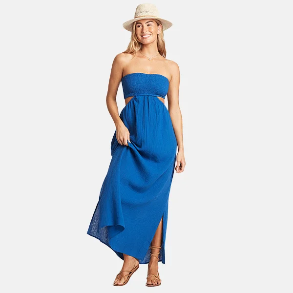 Sea Level Sunset Bandeau Dress - Cobalt