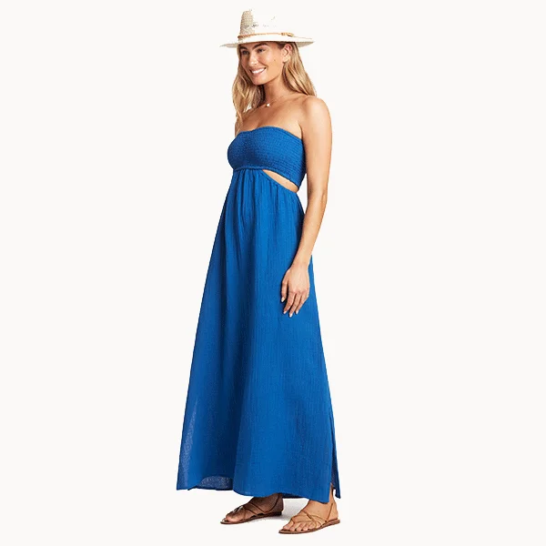 Sea Level Sunset Bandeau Dress - Cobalt