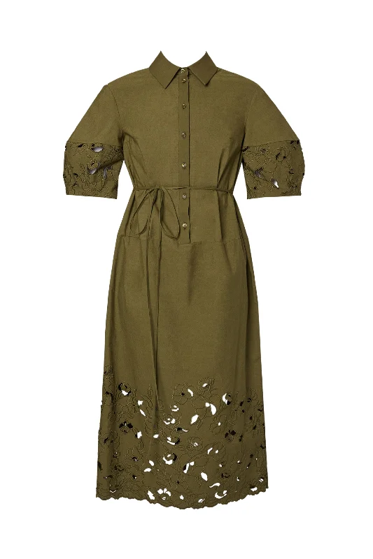 Embroidered Shirt Dress