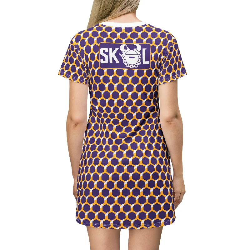 T-Shirt Dress - Purple/Gold Hex - The Original