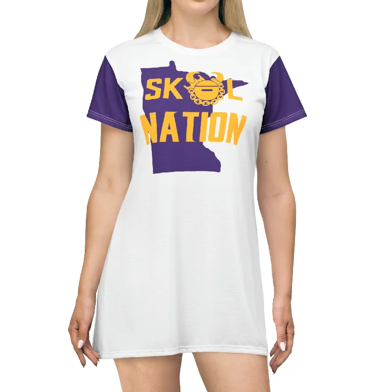 T-Shirt Dress - White - MN Nation