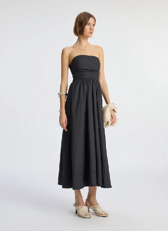 Tate Strapless Cotton Poplin Maxi Dress