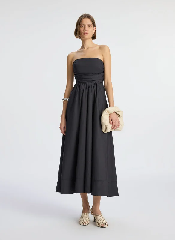 Tate Strapless Cotton Poplin Maxi Dress