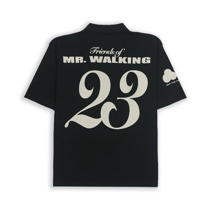 FRIENDS OF MR. WALKING POLO T-SHIRT IN BLACK [UNISEX]