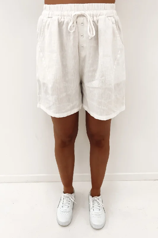 Alex Linen Short White