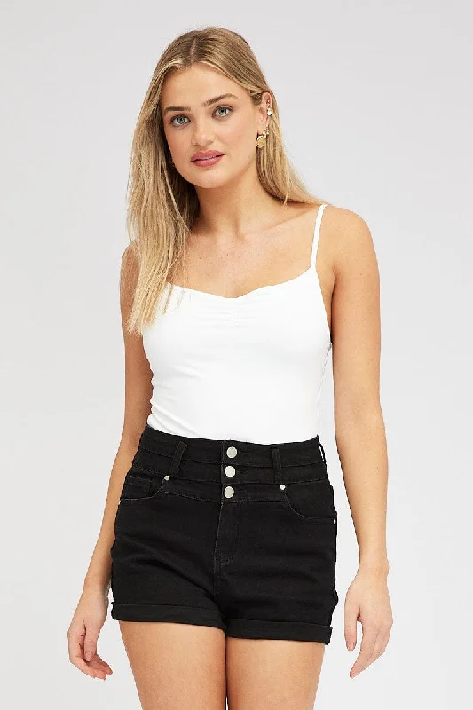 Black Skinny Shorts High Rise