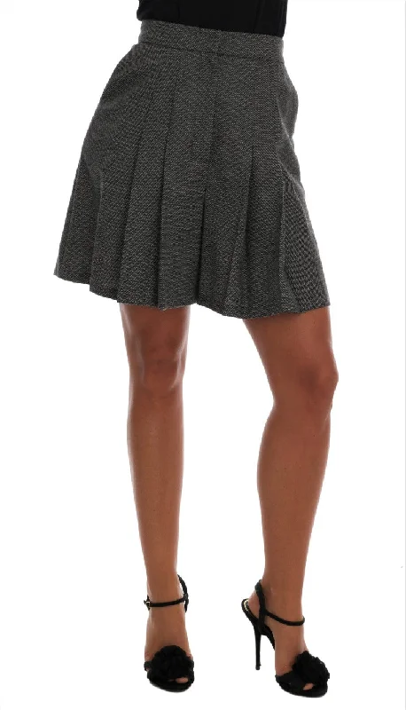 Chic High Waist Wool Mini Shorts