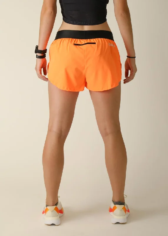 Women's Neon orange 1.5"" Split Shorts