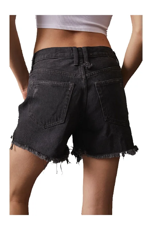 Free People Makai Cutoffs In Washed Black