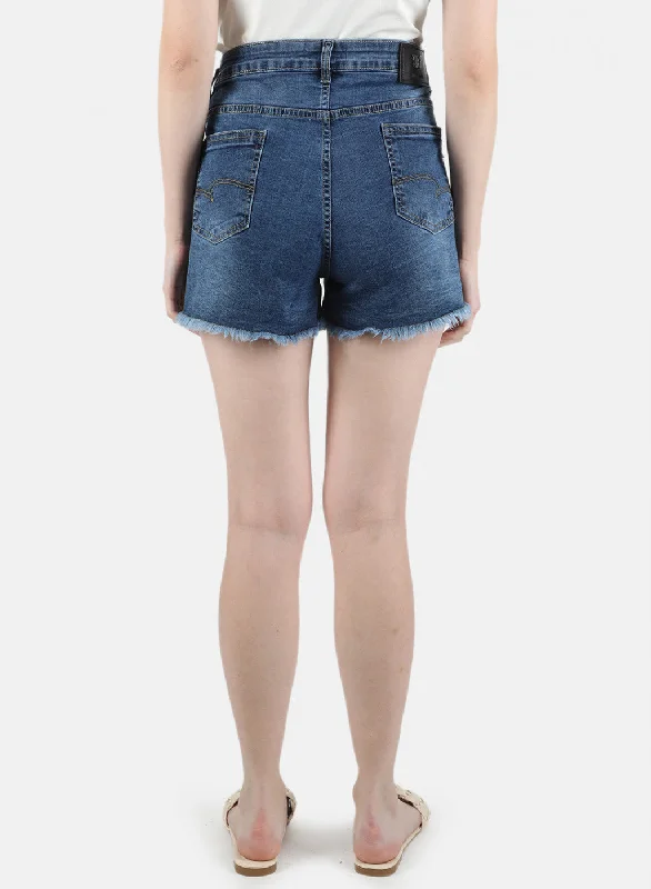 Women Blue Normal Wash Short