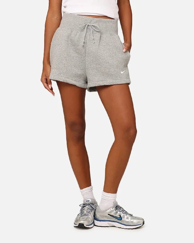 Nike Women's Sportswear Phoenix Fleece High Rise Shorts Dark Grey Heather