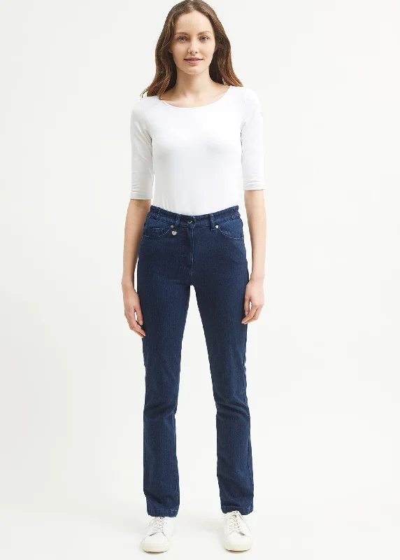 Patricia straight jeans - elasticated waist, in stretch cotton (JEAN)