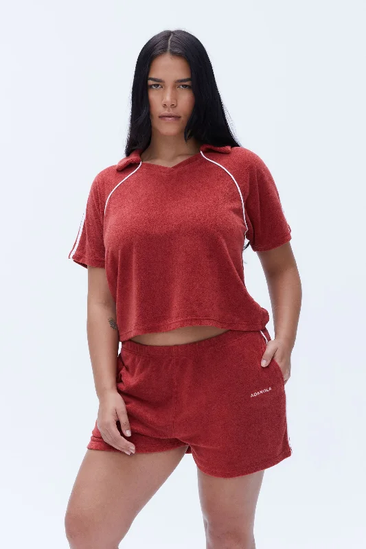 Terry Contrast Short - Vintage Red