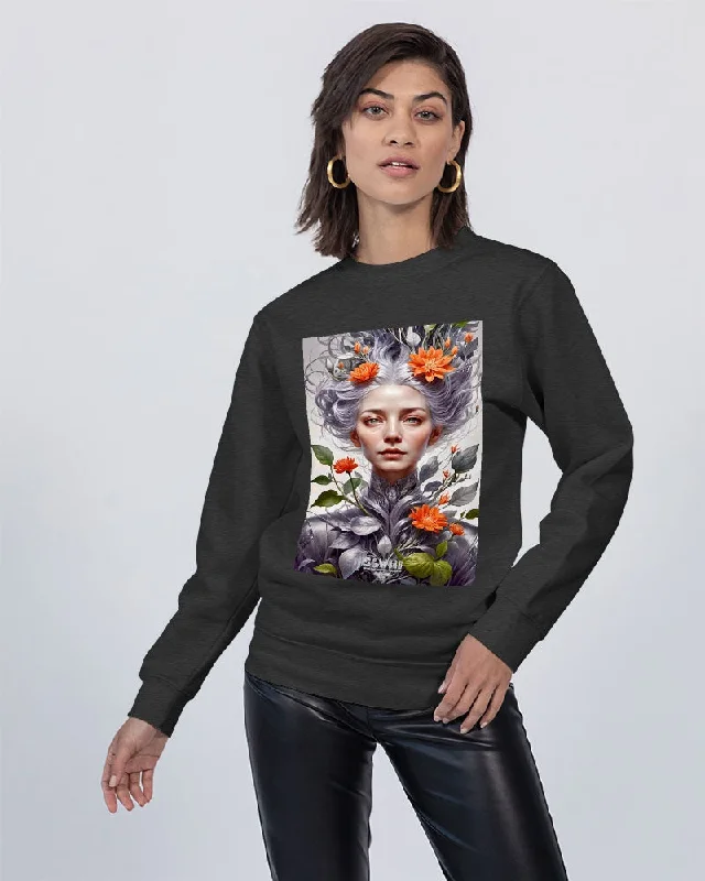 Beautiful white sister grey hair blossom Unisex Premium Crewneck Sweatshirt | Lane Seven