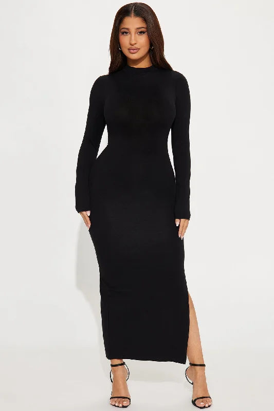 Brianna Cotton Maxi Dress - Black