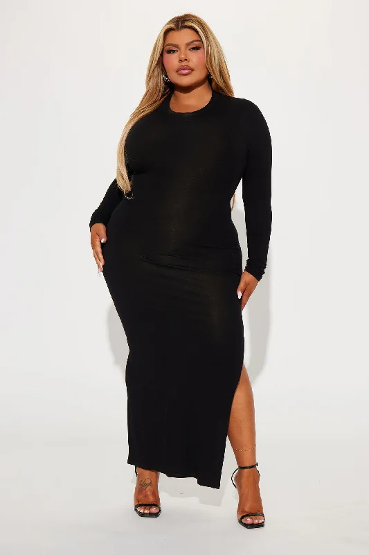 Brianna Cotton Maxi Dress - Black