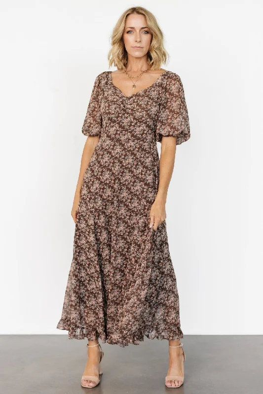 Camryn Maxi Dress | Brown Floral